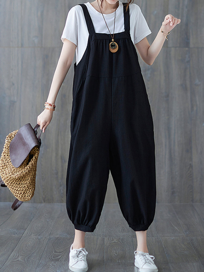 Dungarees cotton denim ripped jeans floral vintage retro style overall