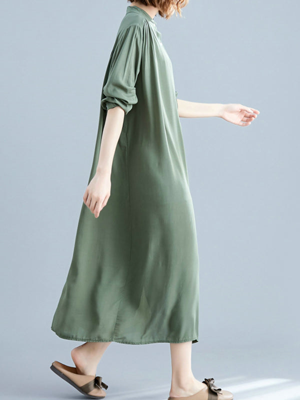 Ella es todo el vestido de camisa midi tiki