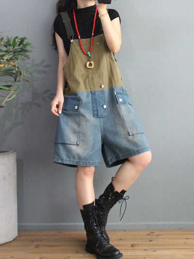 Dungarees, denim, vintage retro style overall, Short Dungaree