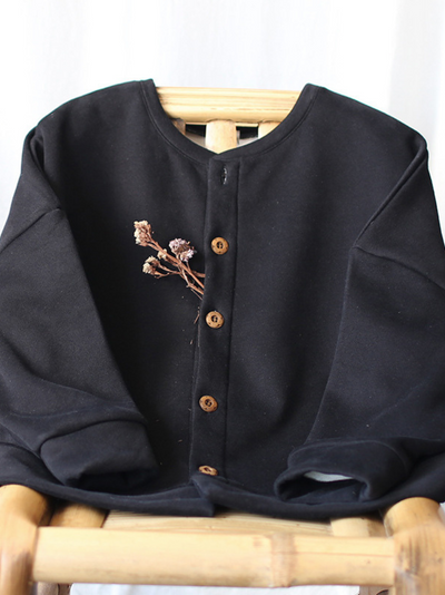 Women's Black button Coat Dress