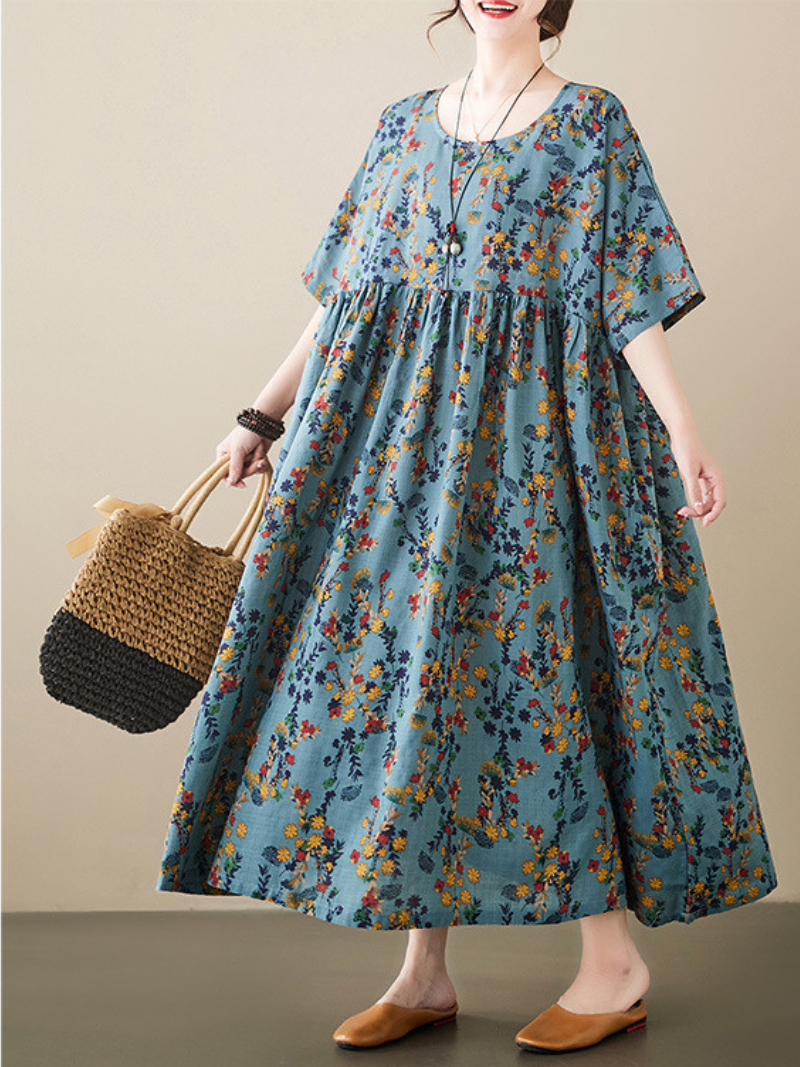 Women's Blue Smock Dress