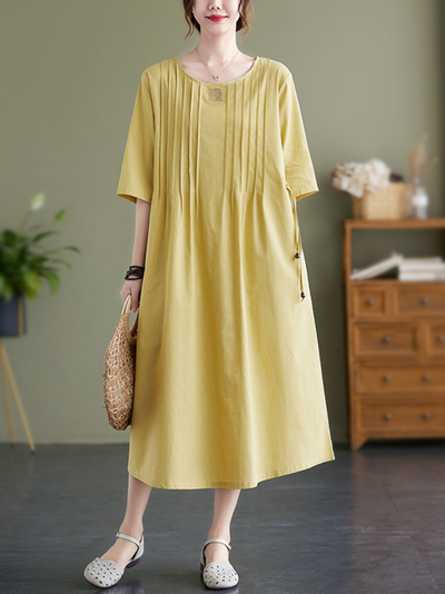 Women's yellow  A-line Style dress