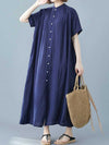 Evatrends Cotton Shirt dress, Short sleeves, Plain Dress, front buttons with open style, Shirt Dress, Different Color