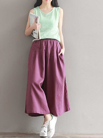 Evatrends Wide-leg Trouser, Bottom, Loose Wide leg, Loose Trouser, Cropped pant, Plain wide leg