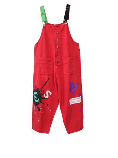 Women's Red Overalls