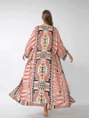 Evatrends cotton gown robe printed kimonos, Outerwear, polyester, Nightwear, long kimono, Board Sleeves, loose fitting, printed, Belted