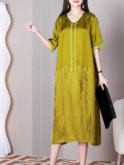 Women's Yellow A-line Dress