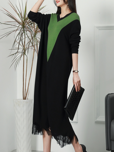 Women's Long Sleeves Midi-Dress