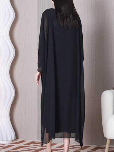 Women's Black Loose A-line Dress