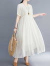 Embroidered Silk A-line Dress