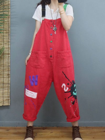 Women's Denim High-Waist Overalls