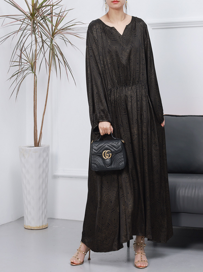 Womnen's Spring V-Neck Loose Waist Dress