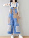 Dungarees cotton denim ripped jeans floral vintage retro style overall