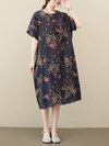 women's printed smocked dress
