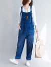 Dungarees cotton denim ripped jeans floral vintage retro style overall