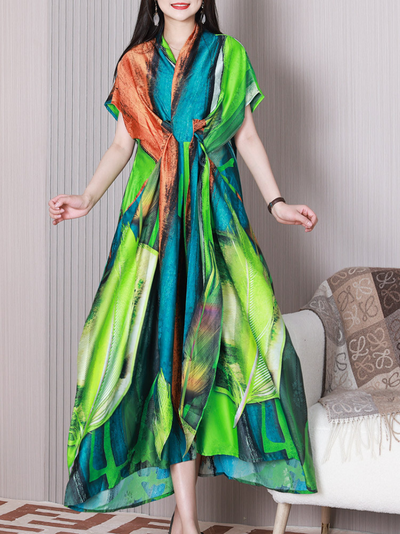 Women's Green A-line Dress