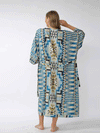 Evatrends cotton gown robe printed kimonos, Outerwear, polyester, Nightwear, long kimono, Board Sleeves, loose fitting, printed, Belted