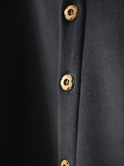 Women's Black Long Sleeves Coat Dress