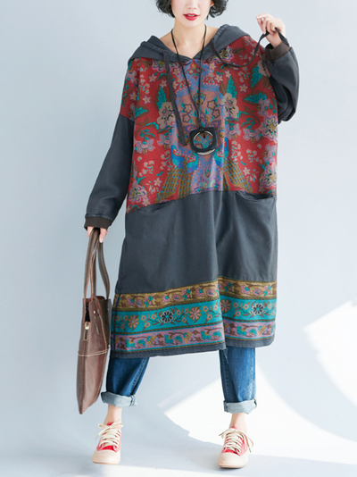 Women's Print Casual Hoodie dress