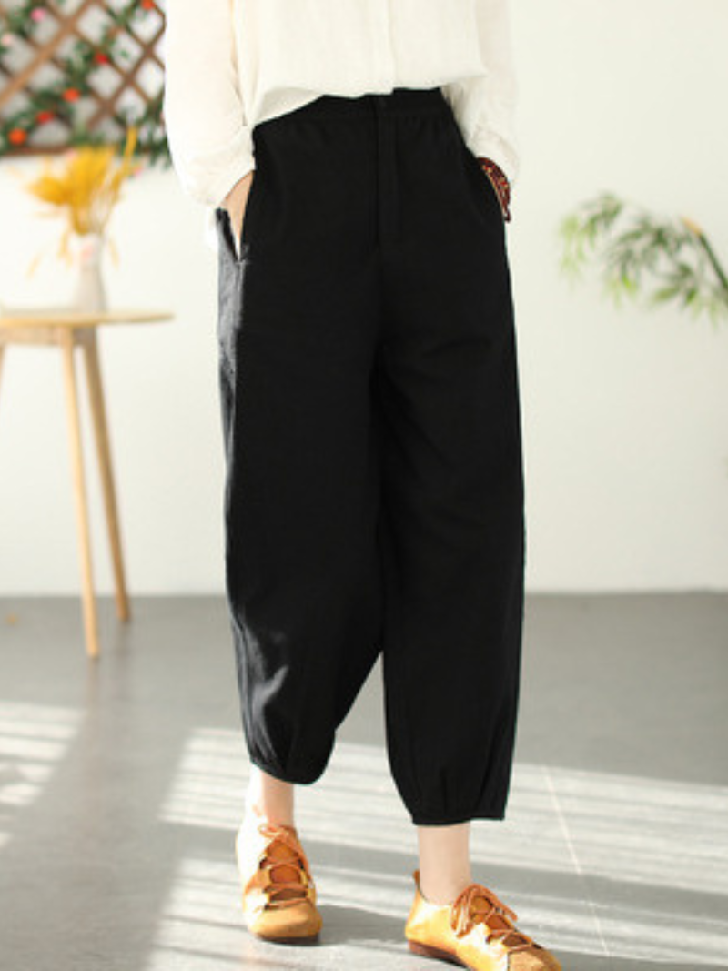 Women's Black Loose Harem Trousers