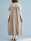 Evatrends Cotton Shirt dress, Short sleeves, Plain Dress, front buttons with open style, Shirt Dress, Different Color