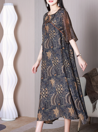 Women's Short Sleeves A-line Dress