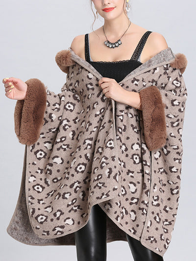 My Favorite Flutter Fluffy Neck Plus Size Cape Cardigan