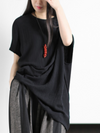 Women's two piece set irregular shirt and wide-leg pants dress