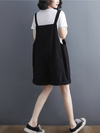 Women Cotton Dungarees Casual Overalls Loose Baggy Overalls Jumpsuit Dress
