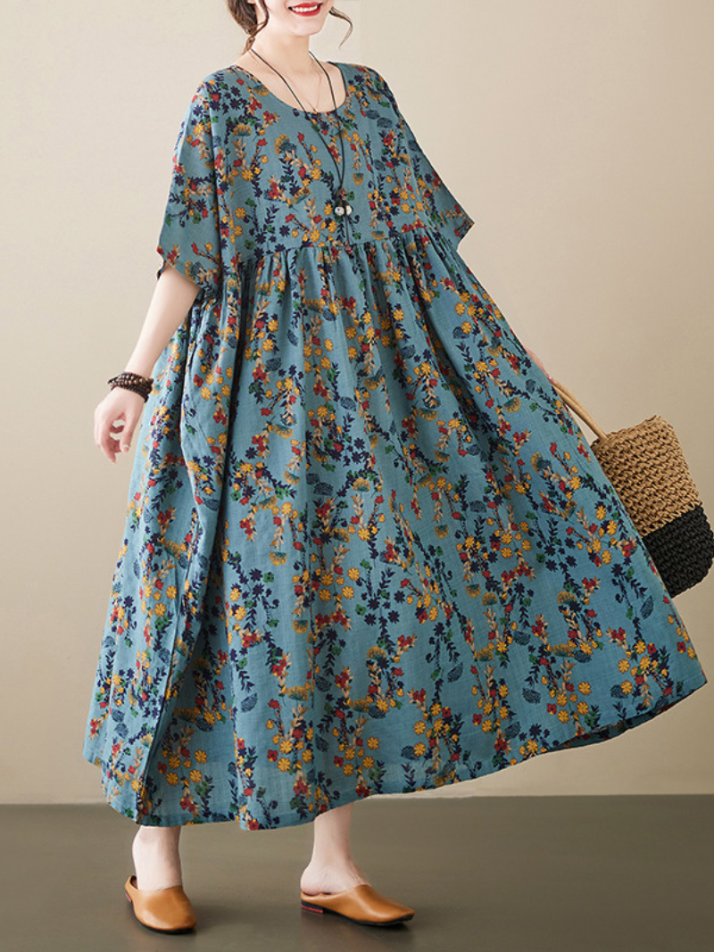 Women's Blue Smock Dress