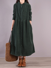 Women's Casual Loose Green Midi Dress