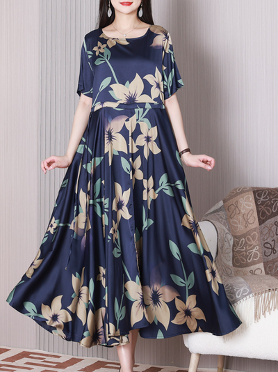 Women's Blue A-line Dress