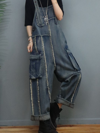 Women's High-Waist Loose Overalls