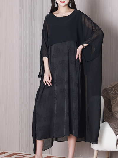 Women's Black A-line Dress