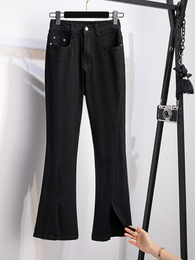 women's loose black bottom pants
