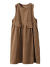 Women's Corduroy Coffee A-Line Dress