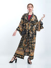 Evatrends cotton gown robe printed kimonos, Outerwear, Cotton, Nightwear, long kimono, Board Sleeves, loose fitting, Floral print