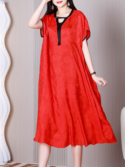 Women's Red A-line Dress