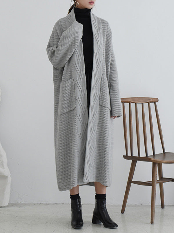 Pull à cardigan long diamant avec poche