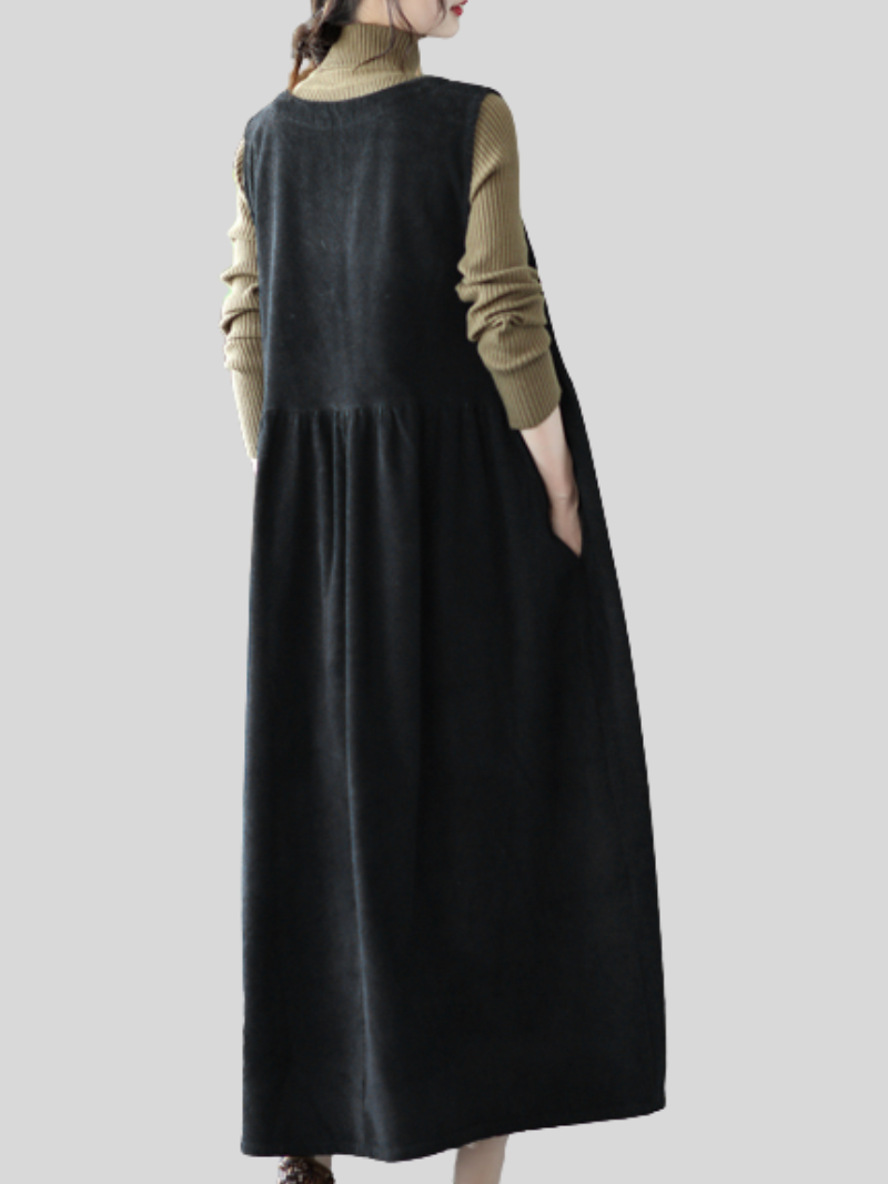Women's balck A-line dress