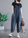 Eva Trends Dungarees cotton denim ,vintage retro style overall, Adjustable straps, double side pockets, Trouser, Denim overall, High Waist