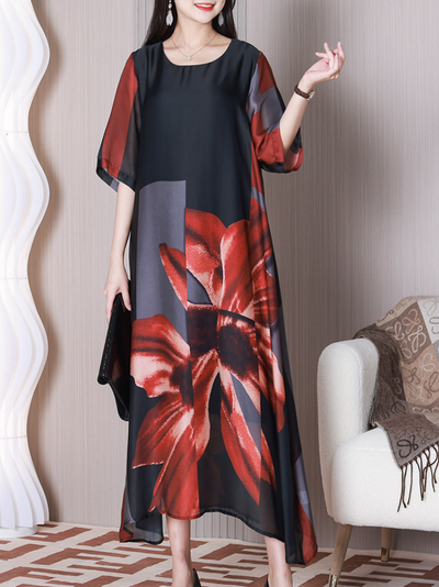 Women's Black A-line Dress