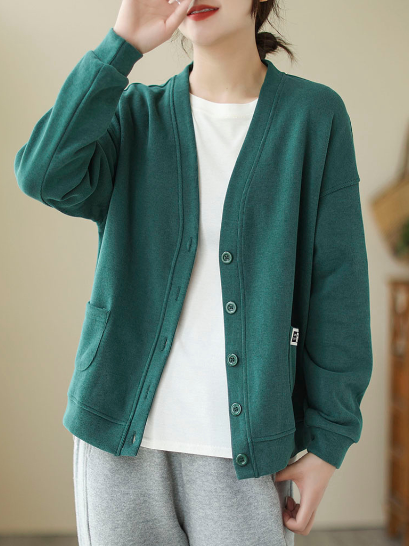 women's green sweater top