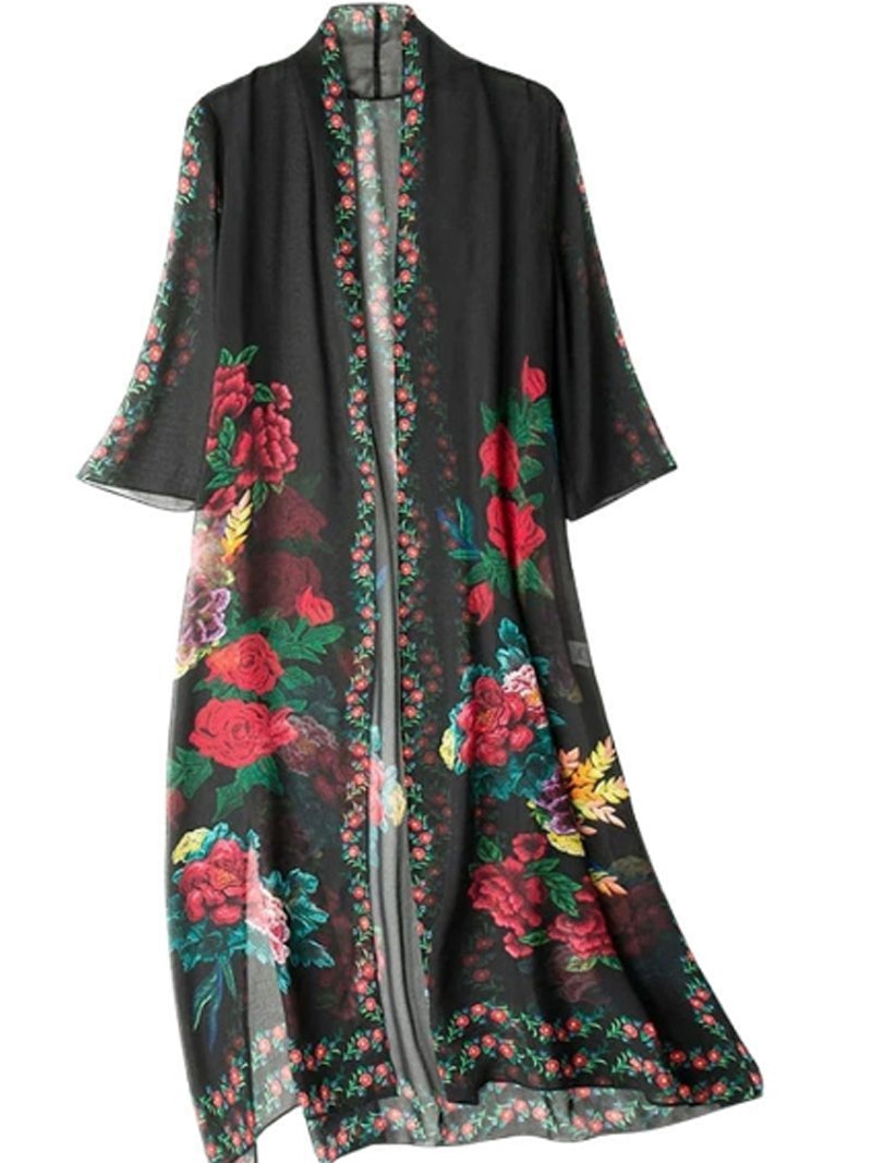 Evatrends cotton gown robe printed kimonos