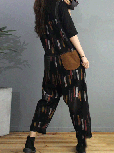 Dungarees cotton denim ripped, vintage retro style overall, Non-Stretchable, Patchwork