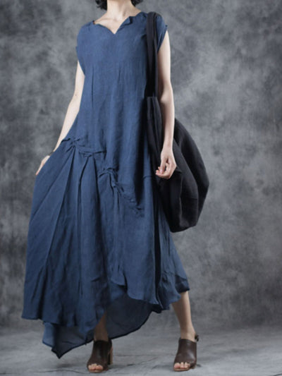 Through the Bluebells Cotton & Linen A-Line Dress
