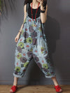 Dungarees, cotton denim, floral, vintage, retro style overall, Side Pockets, Craft Pockets