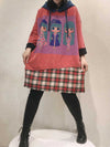 Anatomy Of Love Doll Print Hooded Midi Sweatshirt Dress