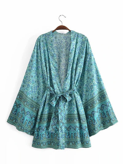Evatrends cotton gown robe printed kimonos
