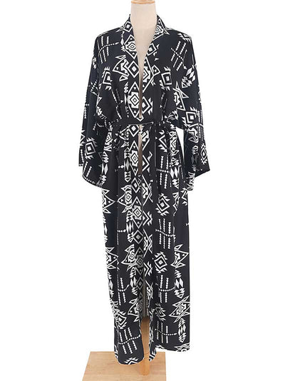 Evatrends cotton gown robe printed kimonos, Outerwear, Rayon 100%, Nightwear, long kimono, Board Sleeves, different color, loose fitting, Printed, fashionshow, kimono,